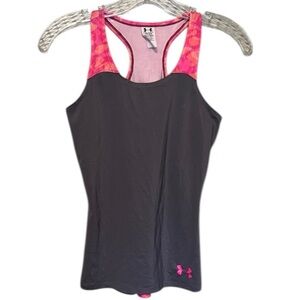 Under Armour girls Tank Top in Gray with Pink Accents youth medium